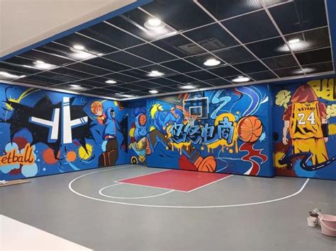室内篮球场涂鸦——【悠悠电商】_不会起名字的柒-站酷ZCOOL