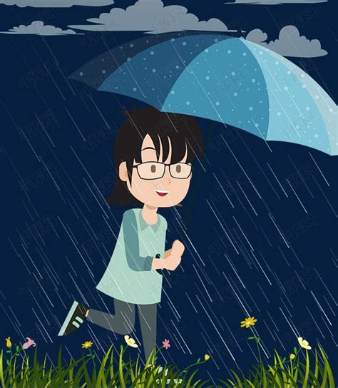 下雨唯美图动漫图片