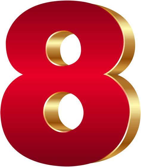 Download Number Eight Gold Shining Png Clip Art Image - Gold Numbers ...