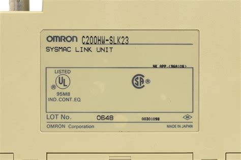 オムロン SYSMAC LINKユニット (同軸タイプ) C200HW-SLK23 (98年製) | 保守部品.com