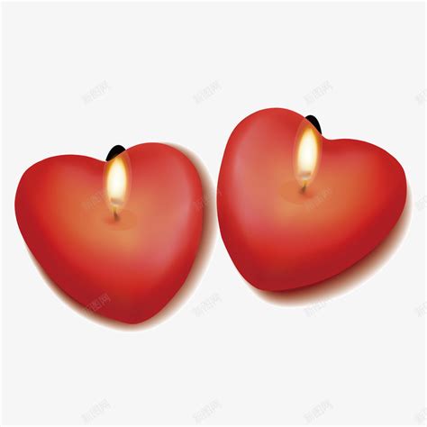 心形蜡烛和红色玻璃碗里的礼物高清摄影大图-千库网