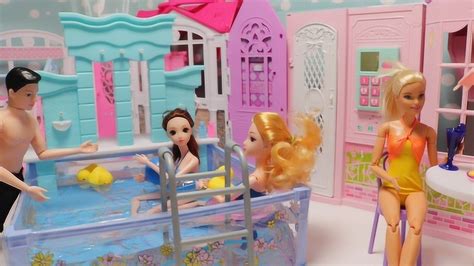 芭比娃娃梦幻豪宅之家庭私人游泳池玩具拼装试玩_高清1080P在线观看平台_腾讯视频