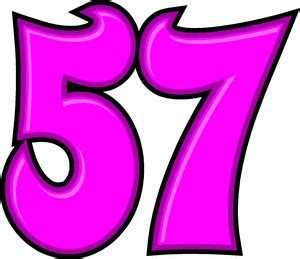 57 Number Rainbow Style Numeral Digit. Colorful Number Vector ...