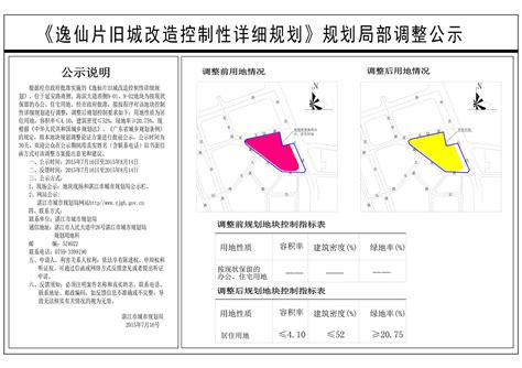 《逸仙片旧城改造控制性详细规划》规划局部调整公示_湛江市人民政府门户网站