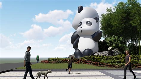 熊猫主题雕塑|空间|其他空间|水瓶座洋叔 - 原创作品 - 站酷 (ZCOOL)