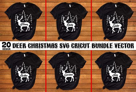 Deer Christmas T-Shirt Svg Cricut Bundle Graphic by Ya_Design Store ...