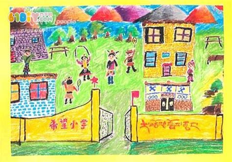 想象中的小学学校图画,我想象中的小学绘画_大山谷图库