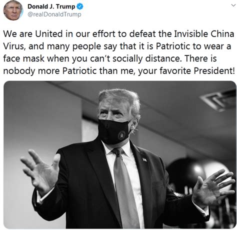 戴上口罩继续甩锅！特朗普发推再提“中国病毒”_凤凰网