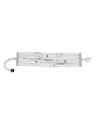 KARL LAGERFELD PARIS Safety Pin & Pearl Multi Strand Bracelet ...