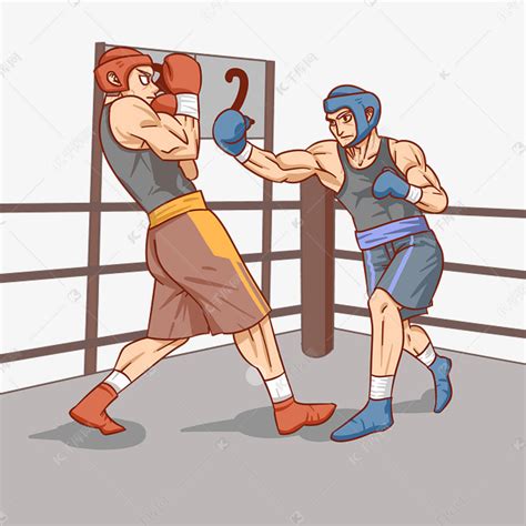 拳击运动主题手绘人物插画素材图片免费下载-千库网