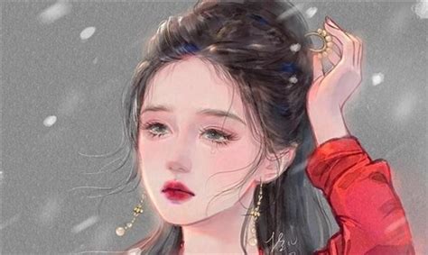 古风妆容圆眼的女生头像