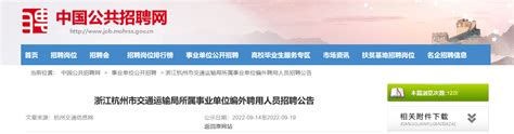 2022浙江省杭州市交通运输局所属事业单位编外聘用人员招聘公告