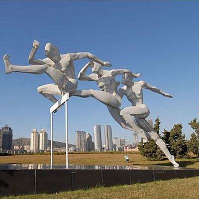 跨栏雕塑 不锈钢运动雕塑 -宏通雕塑