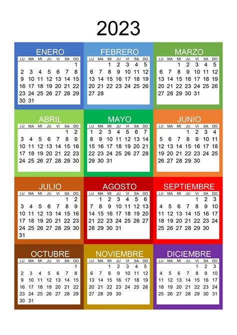 Calendario Para 2023 Con D As Festivos E N Meros De Semana Almanaques ...