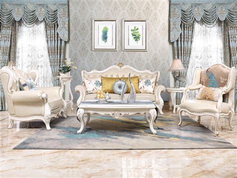 实木复古美式欧式真皮质沙发品质奢华大师雕刻套装组合客厅可定制-美间设计