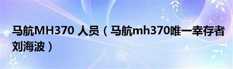 马航MH370 人员（马航mh370唯一幸存者刘海波）_重庆尹可科学教育网