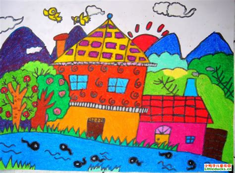 美丽的家乡儿童图画 _学习知识网