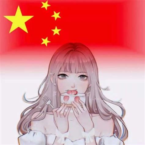 国旗头像温柔女生真人