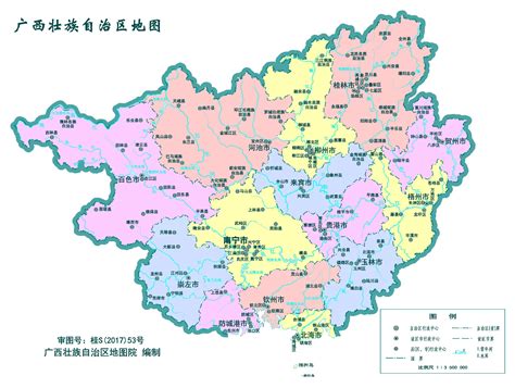 广西标准地图（政区版） - 广西地图 - 地理教师网