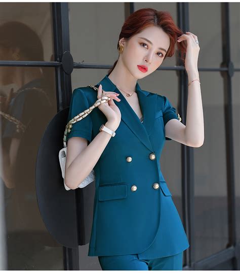 KY2022职业套装女2020夏季新款短袖小西装外套薄款韩版名媛西服潮-阿里巴巴