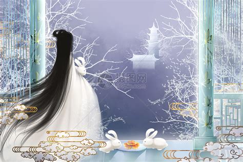 带玉兔的古风头像女生