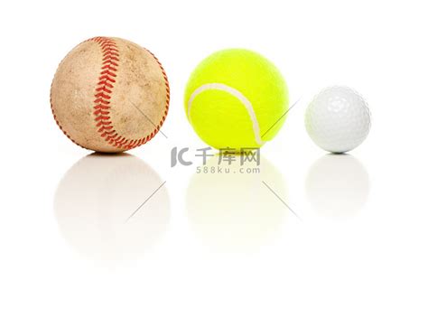 棒球、网球和高尔夫球在白色高清摄影大图-千库网