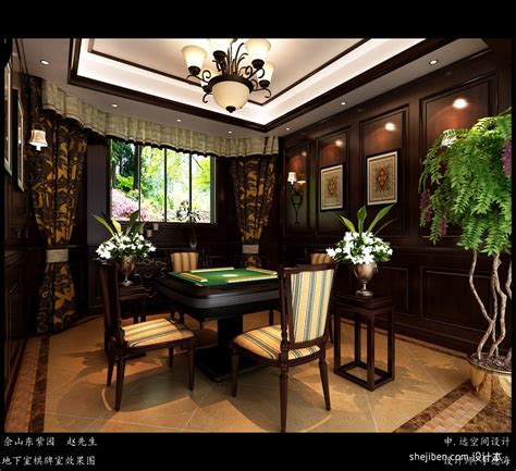 新中式棋牌室效果图设计图__3D作品_3D设计_设计图库_昵图网nipic.com