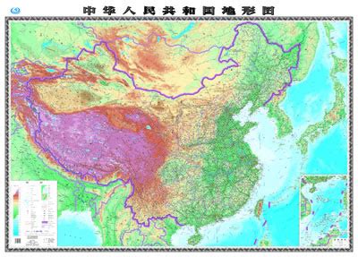 中国地理地形图图片