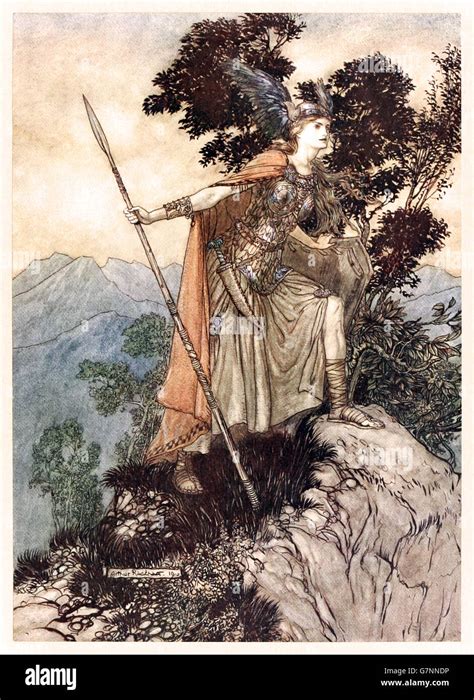 “Brunnhilde” from ‘The Rhinegold & the Valkyrie’ illustrated by Arthur ...