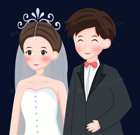 可爱风卡通婚礼手绘婚纱图设计图__动漫人物_动漫动画_设计图库_昵图网nipic.com