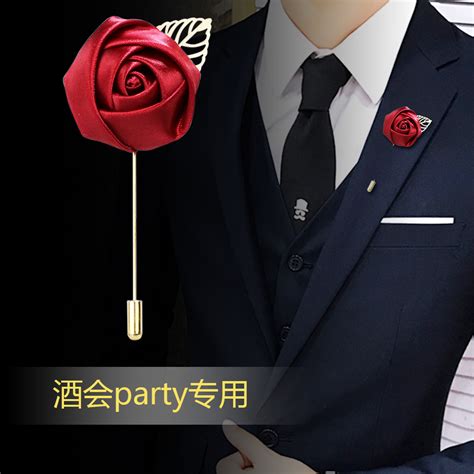 Q1aN原创手作ed风暗黑花朵领带 小众设计凹造型立体玫瑰西服领带-淘宝网