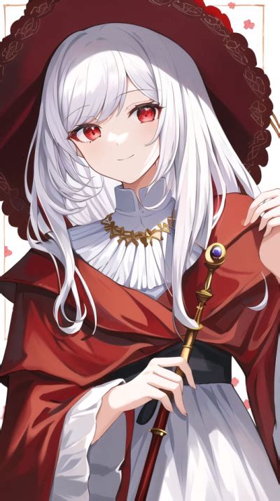 动漫白发红瞳巫女壁纸图片