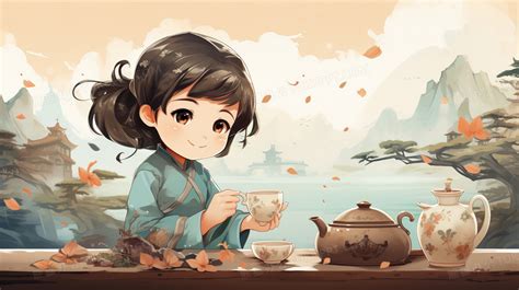 古风头像品茶图片女生动漫
