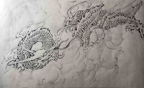素描中国龙的画法教程 中国龙怎么画国画龙图片——由龙作品_上海由龍工作室-站酷ZCOOL