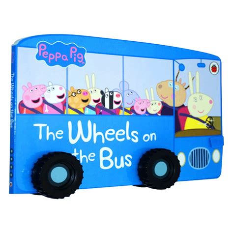 小猪佩琪 Peppa Pig The Wheels on the Bus巴士上的轮子英文原版儿歌童谣绘本游戏纸板书廖彩杏书单进口英语玩具书籍_虎窝淘