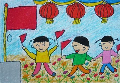 2017国庆节图片儿童画图片大全 简单好看的国庆节图片儿童画-腾牛个性网