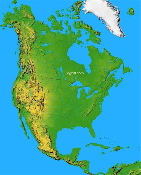 北美洲地形图高清版大图(3)_世界地图_初高中地理网