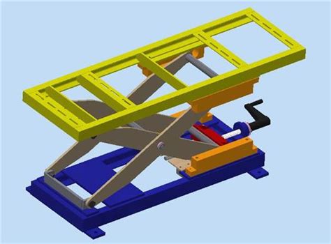 剪刀式折叠升降机STP通用格式3D源文件免费下载 - CAD2D3D.com