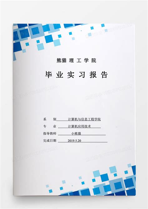 毕业设计计算机应用技术实习技术报告Word模板下载_熊猫办公