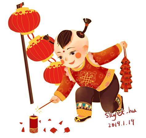 新年快乐 年画娃娃|插画|商业插画|shyet_hu - 原创作品 - 站酷 (ZCOOL)