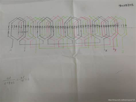 三相四极36槽电机绕组接线图