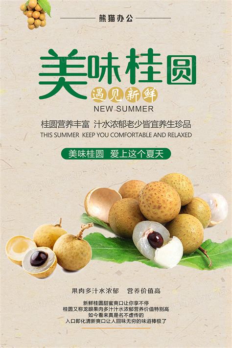 清新桂圆夏日促销美食海报设计图片下载_psd格式素材_熊猫办公