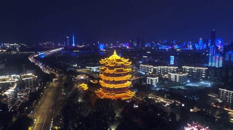 武汉夜景灯光秀天际线高清图片下载-正版图片501550375-摄图网