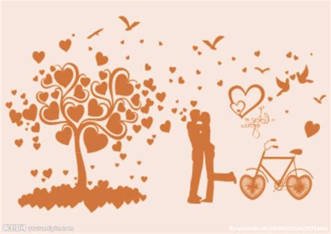 心形树 爱情 情侣 自行车矢量设计图__花边花纹_底纹边框_设计图库_昵图网nipic.com