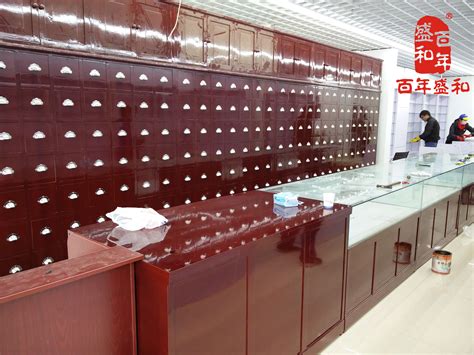 中药玻璃柜台ZB001 - 山东盛世祥和木业有限公司