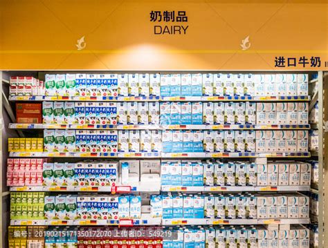 超市牛奶堆头,零售百货,各行各业,摄影素材,汇图网www.huitu.com
