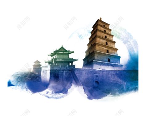 西安旅游古建筑海报模板素材-正版图片401132521-摄图网