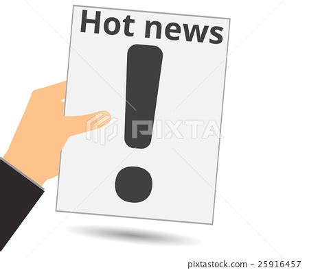 Hold in your hand a newspaper. Hot news. - Stock Illustration [25916457 ...