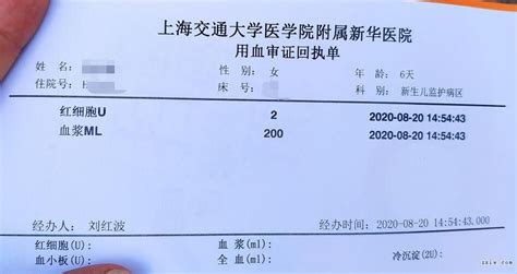 2020-8-24上海新生儿先天性食道闭锁需要B型Rh（-）血手术(已结案) - 稀有血型总库 - 中希网