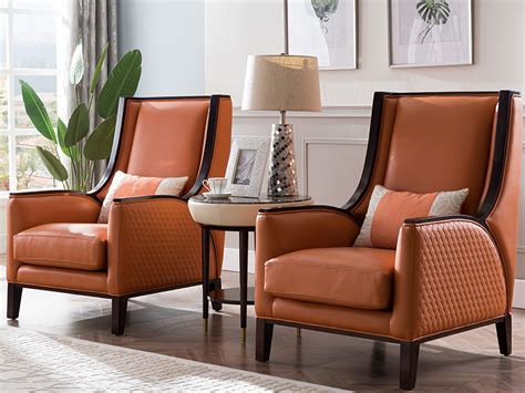 凯迪斯顿家具美式客厅休闲椅现代美式真皮休闲椅简约轻奢实 ...